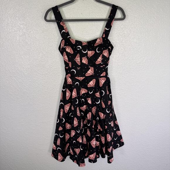 Eva Rose Dresses & Skirts - Eva Rose Dress Womens Medium Moth Celestial Fit Flare Sweetheart Y2K Rockabilly
